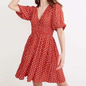 Madewell Rust Floral Midi Dress